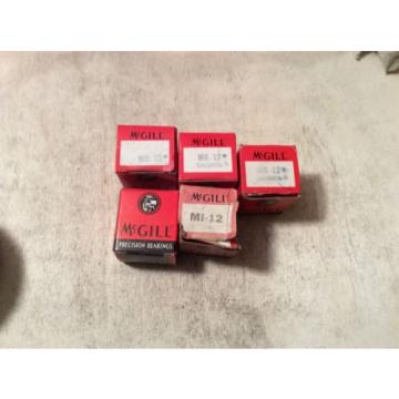 5- MCGILL  /bearings #MI-12 ,30 day warranty, free shipping lower 48!