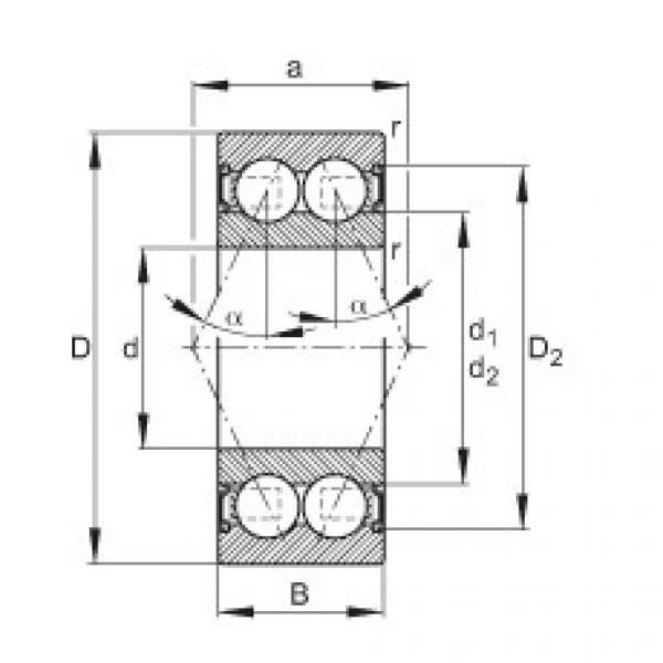 FAG Rolamento angular - 3808-B-2RS-TVH #1 image